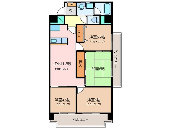 松阪駅 徒歩7分 6階の物件間取画像